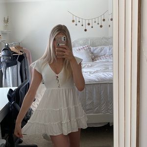 Princess Polly White Button Front Dress